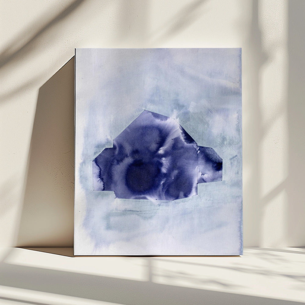 Geometrische Form in tiefem Indigo | Leinwand