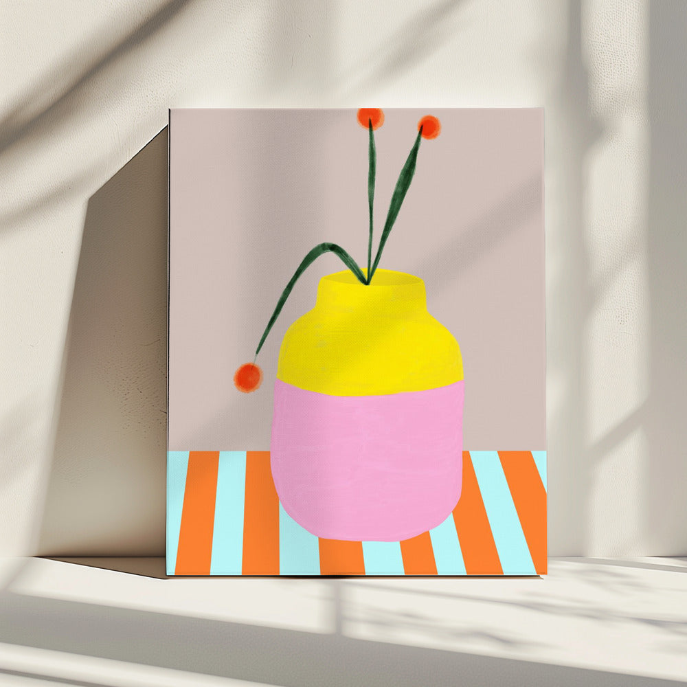 Kräftige Vase Blüten | Leinwand