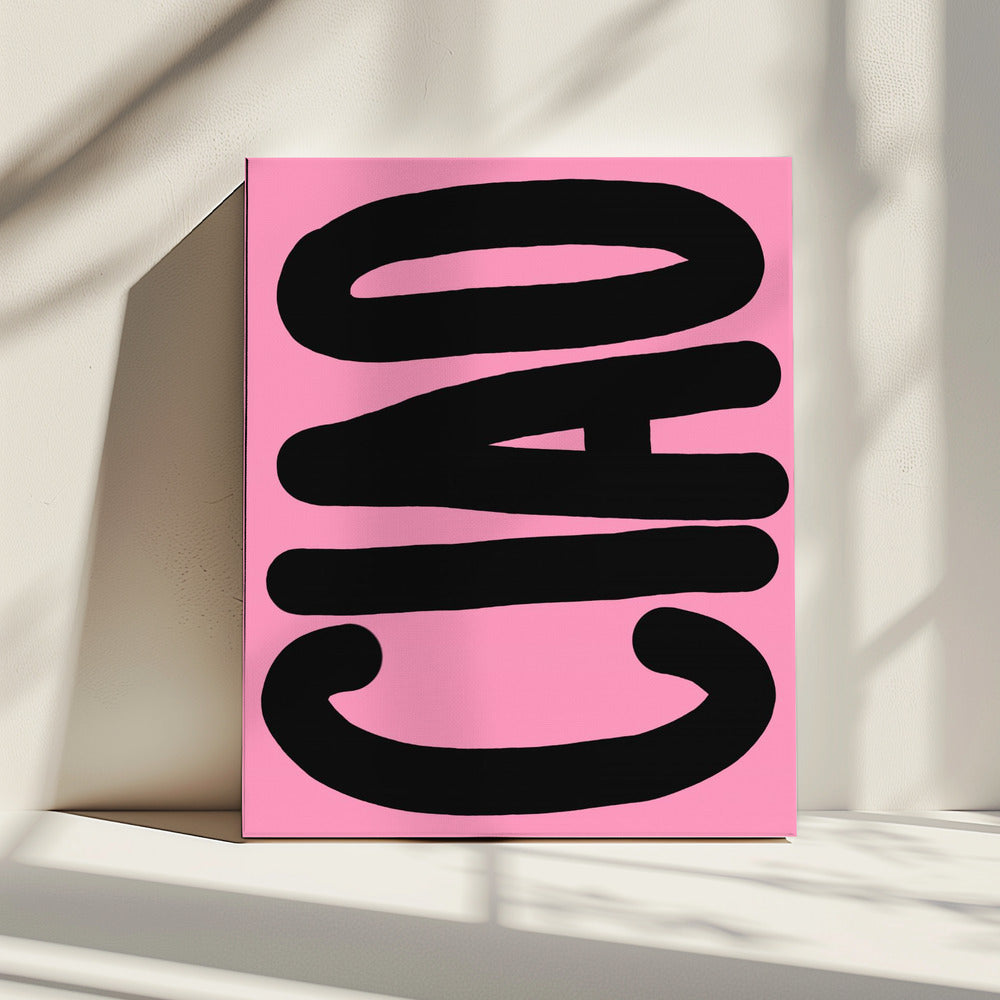 Fette schwarze Typografie auf rosa | Leinwand