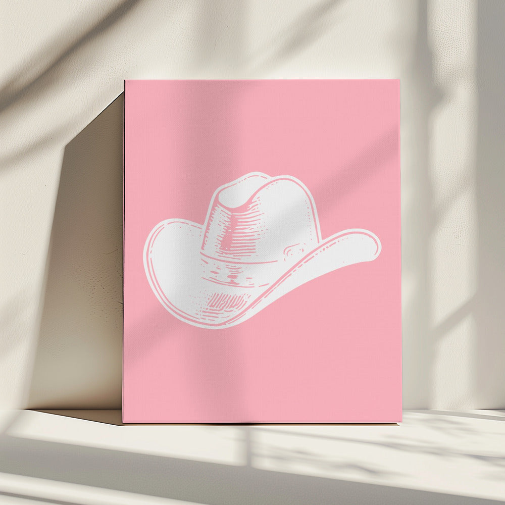 Rosa Cowboyhut | Leinwand