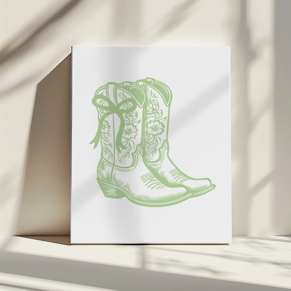 Cowboystiefel mit Blumenmuster | Canvas
