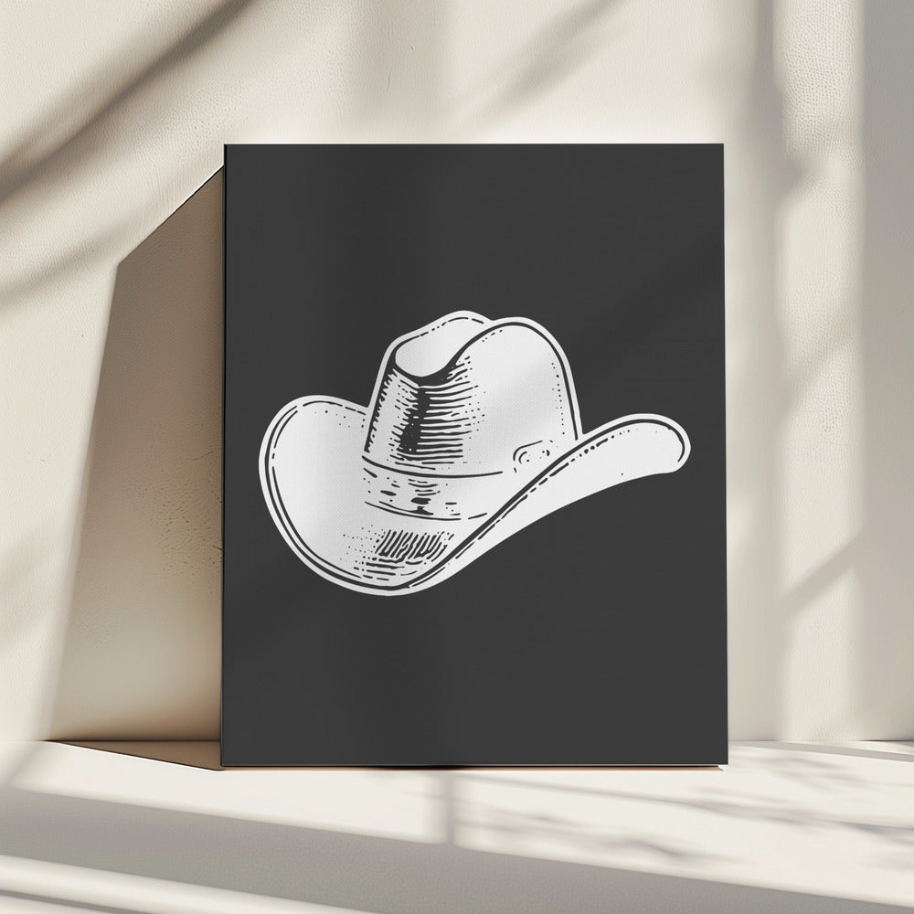 Schwarzer Cowboyhut | Leinwand