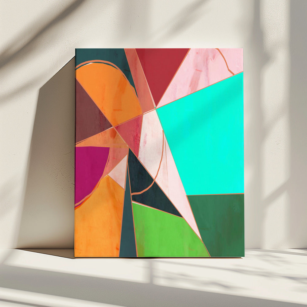 Bunte Geometrie Abstrakt | Leinwand
