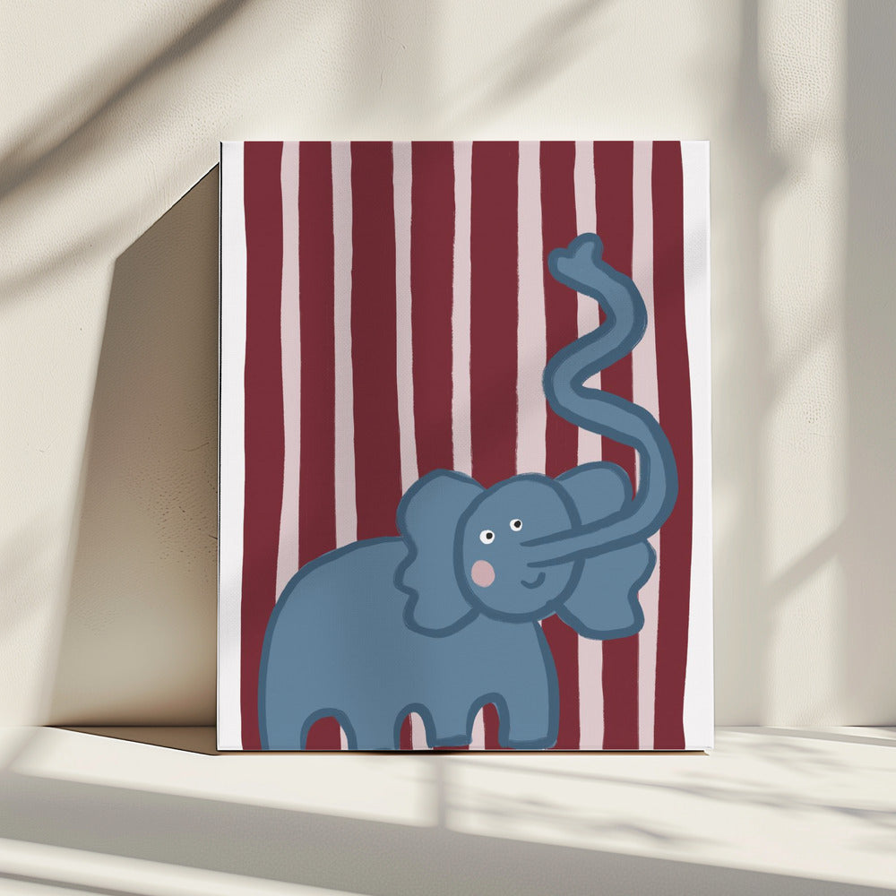 Neugieriger blauer Elefant | Leinwand