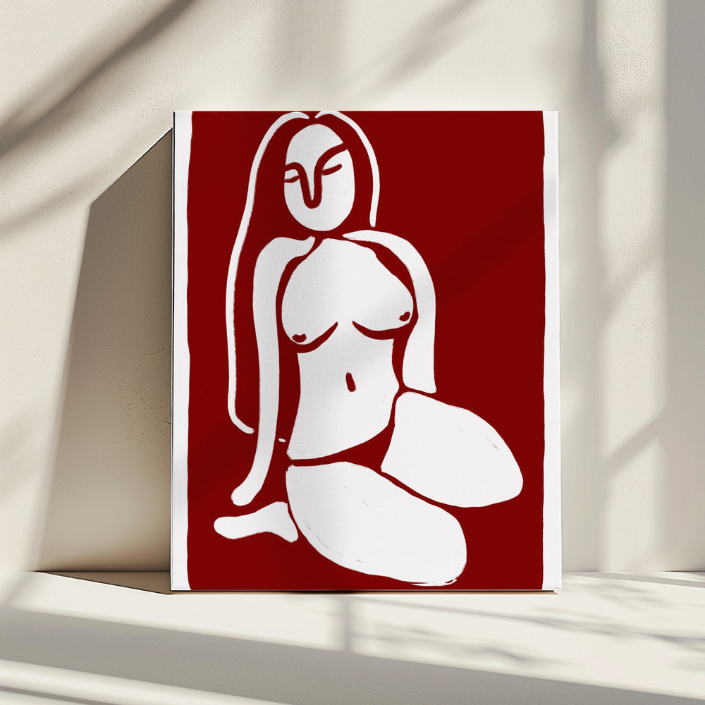 Stilisierte Aktfigur in sitzender Pose | Leinwand