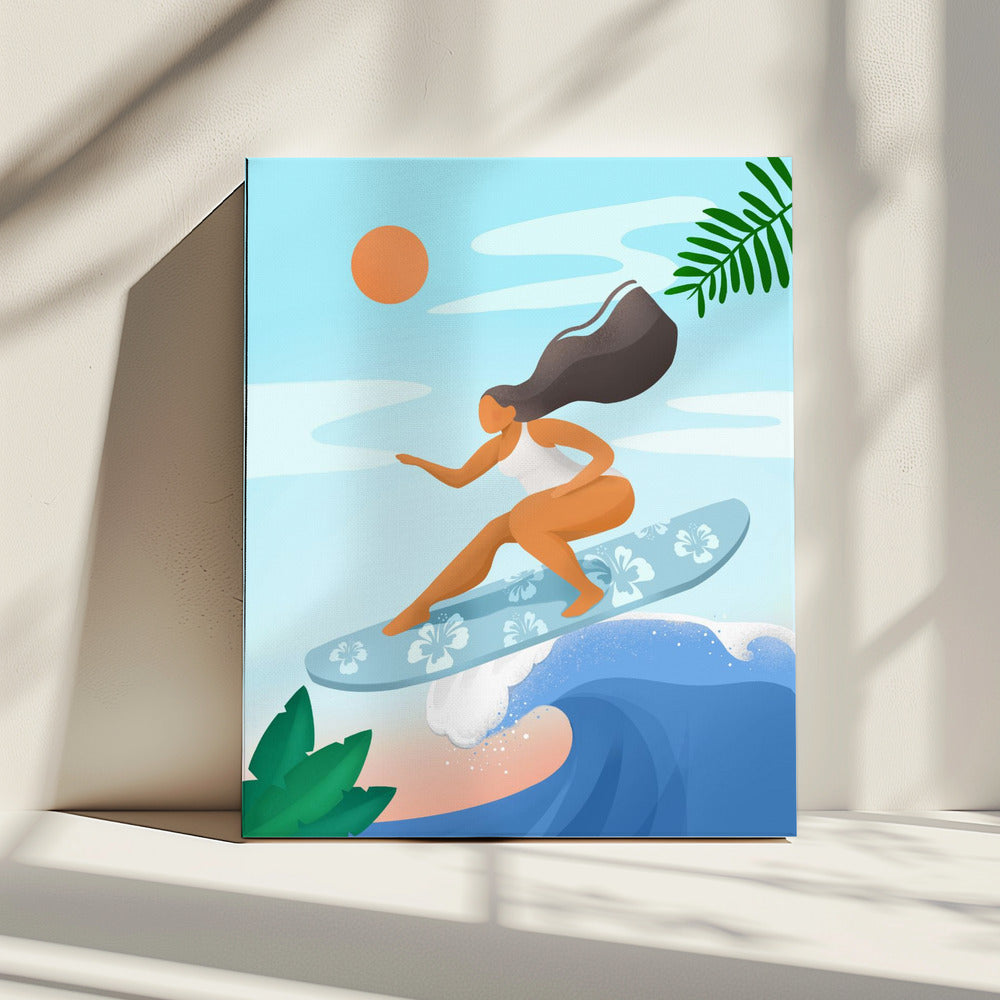 Surfen auf den Wellen | Leinwand