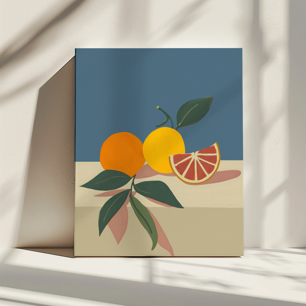 Orange und gelbe Zitrusfrüchte | Leinwand
