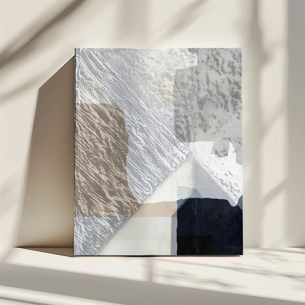 Fragmentierte Form in Weiß | Leinwand