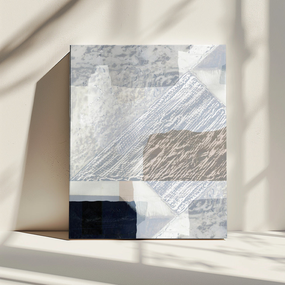 Fragmentierte Form in Weiß | Leinwand