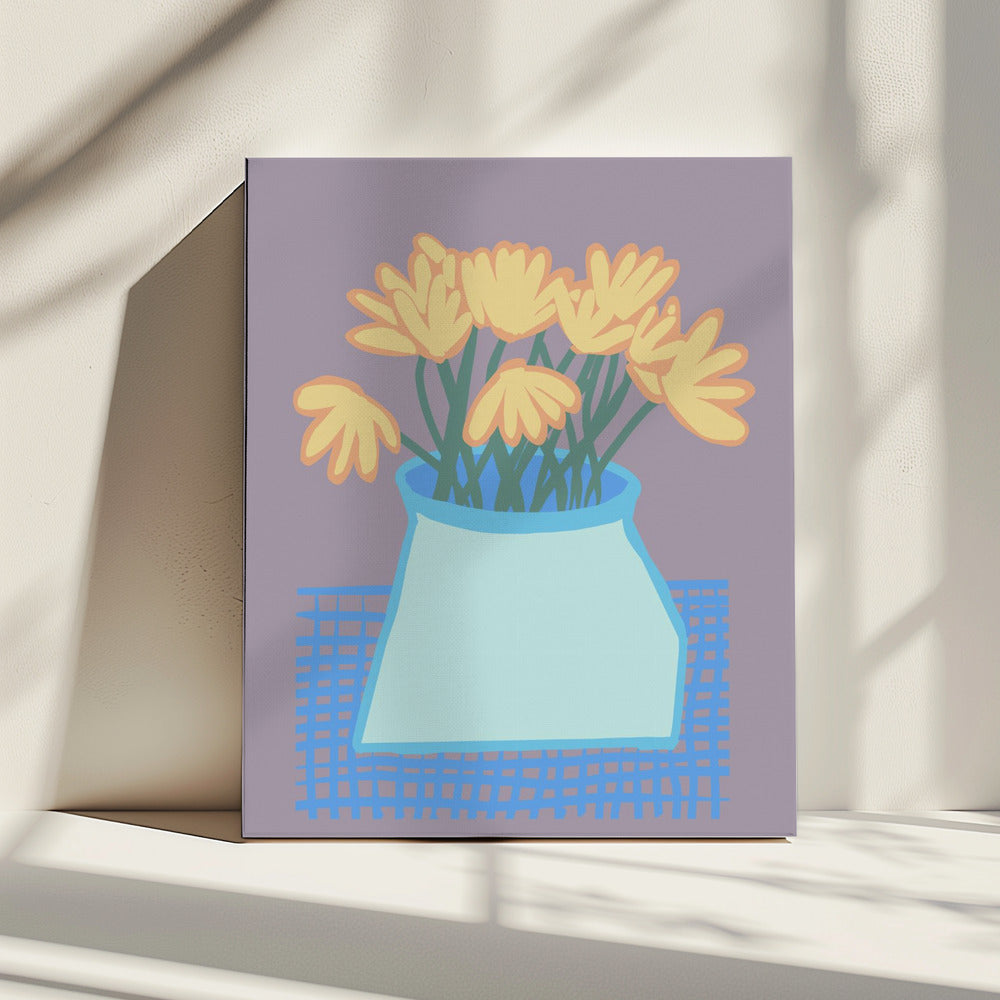 Gänseblümchen in Vase | Leinwand