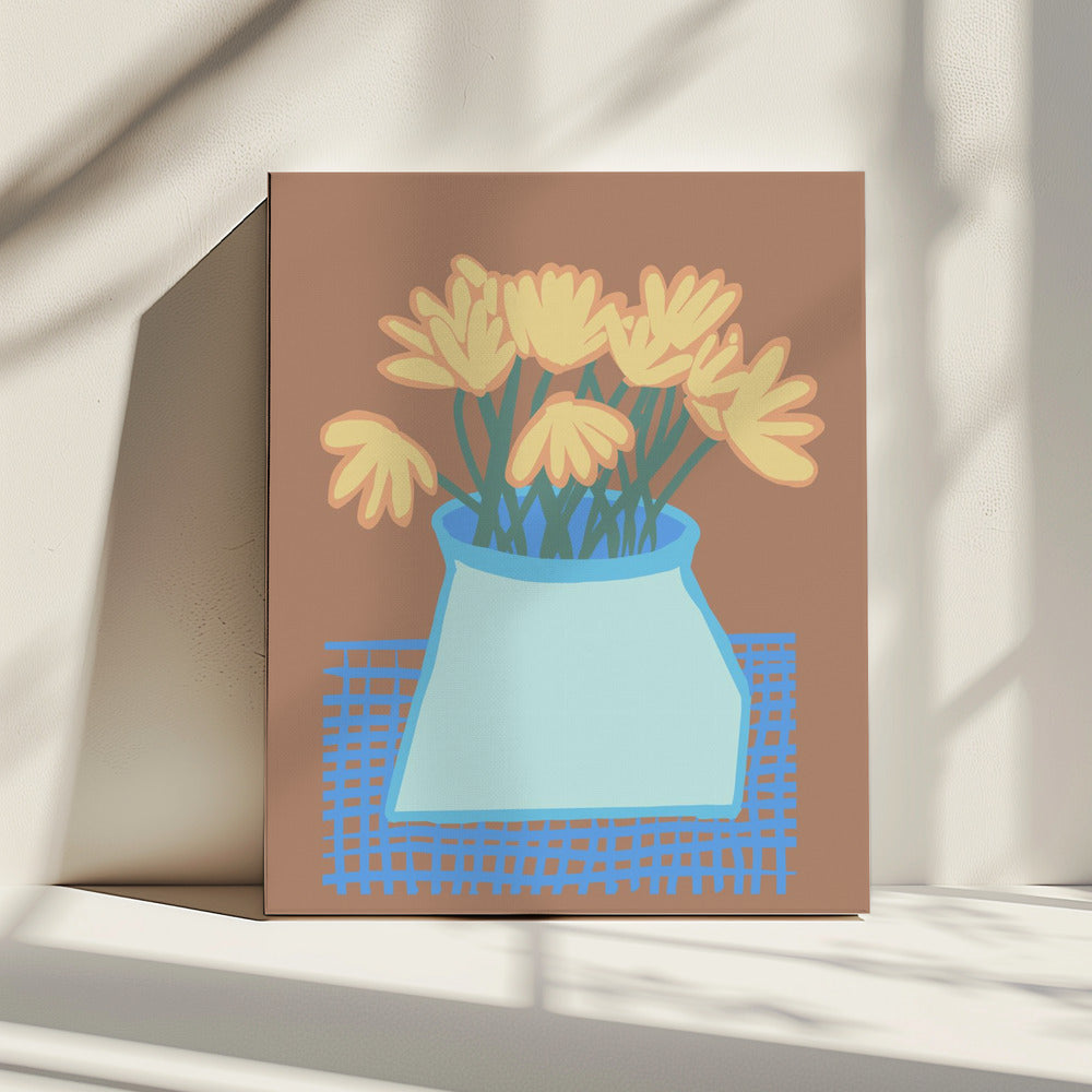 Gänseblümchen in Vase | Leinwand