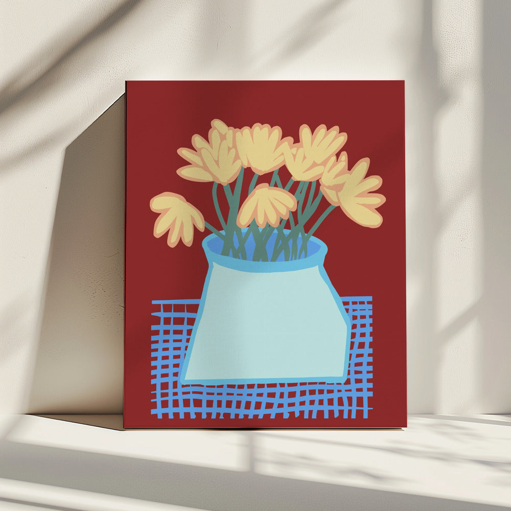 Gänseblümchen in Vase | Leinwand