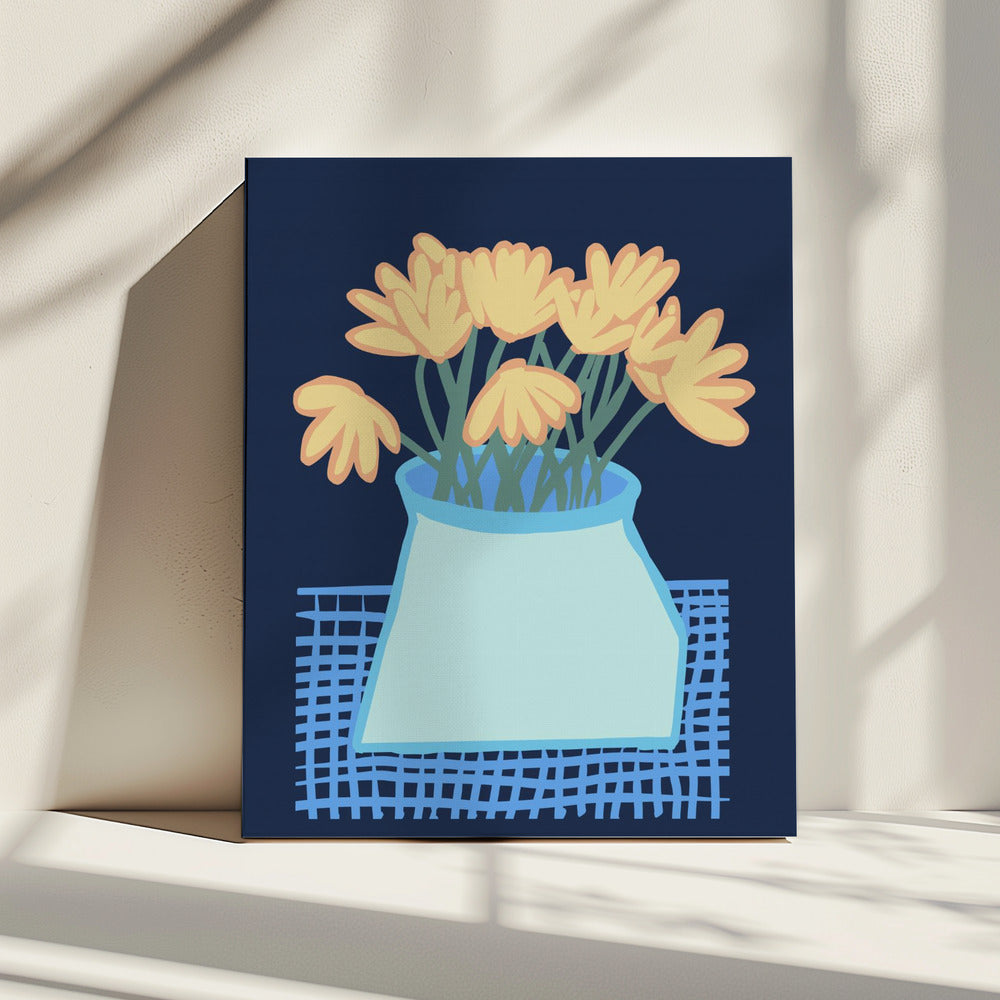 Gänseblümchen in Vase | Leinwand