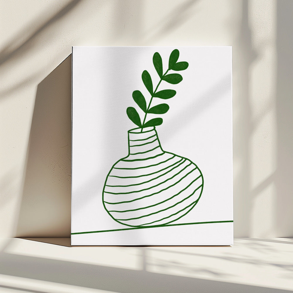 Grüne Vasenlinien | Leinwand