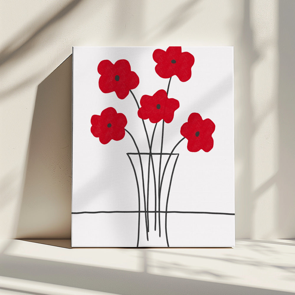 Mohnblumen in Vase | Leinwand