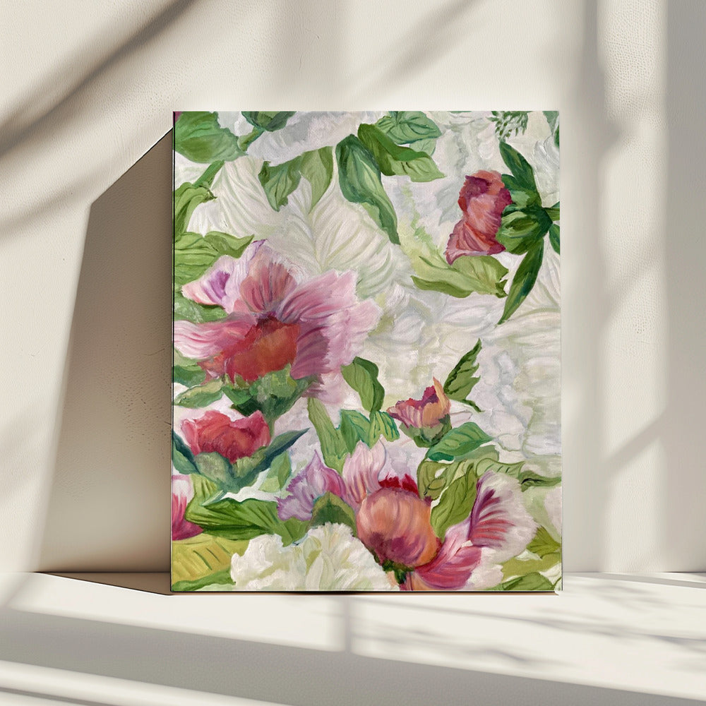 Lebendiges Blumenkunstwerk | Leinwand