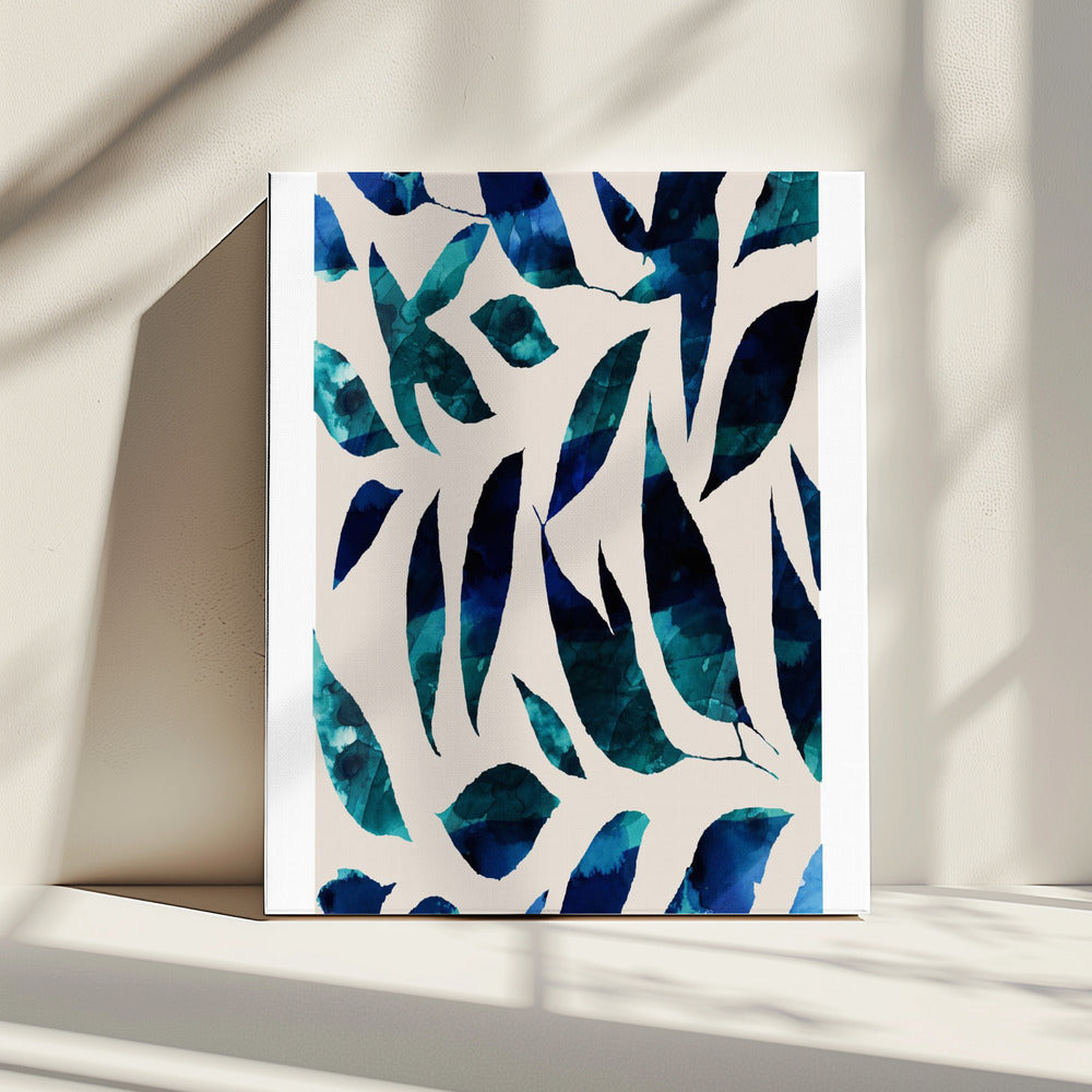 Indigo Leaf Fall | Leinwand