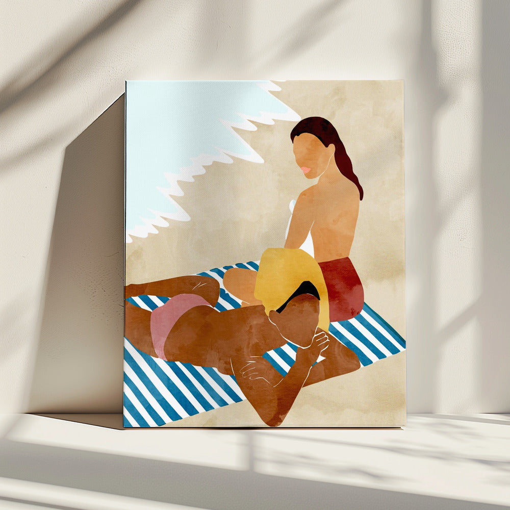 Minimalistische Strandszene | Leinwand