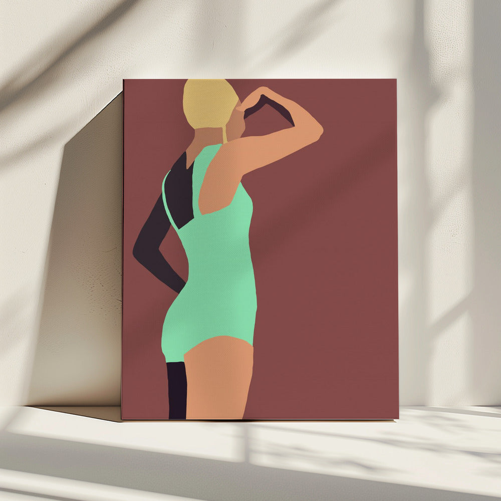 Vintage Schwimmer Poster | Leinwand