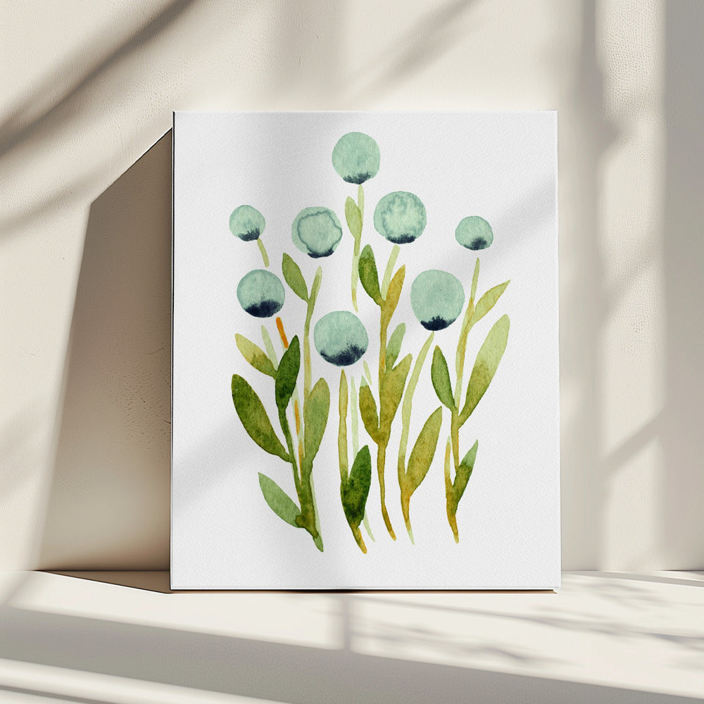 Blaue Kugelblumen | Leinwand