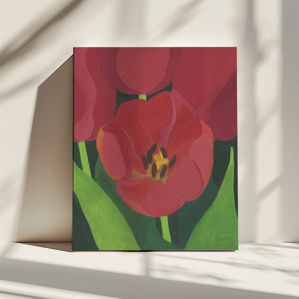 Leichte rote Tulpen | Leinwand