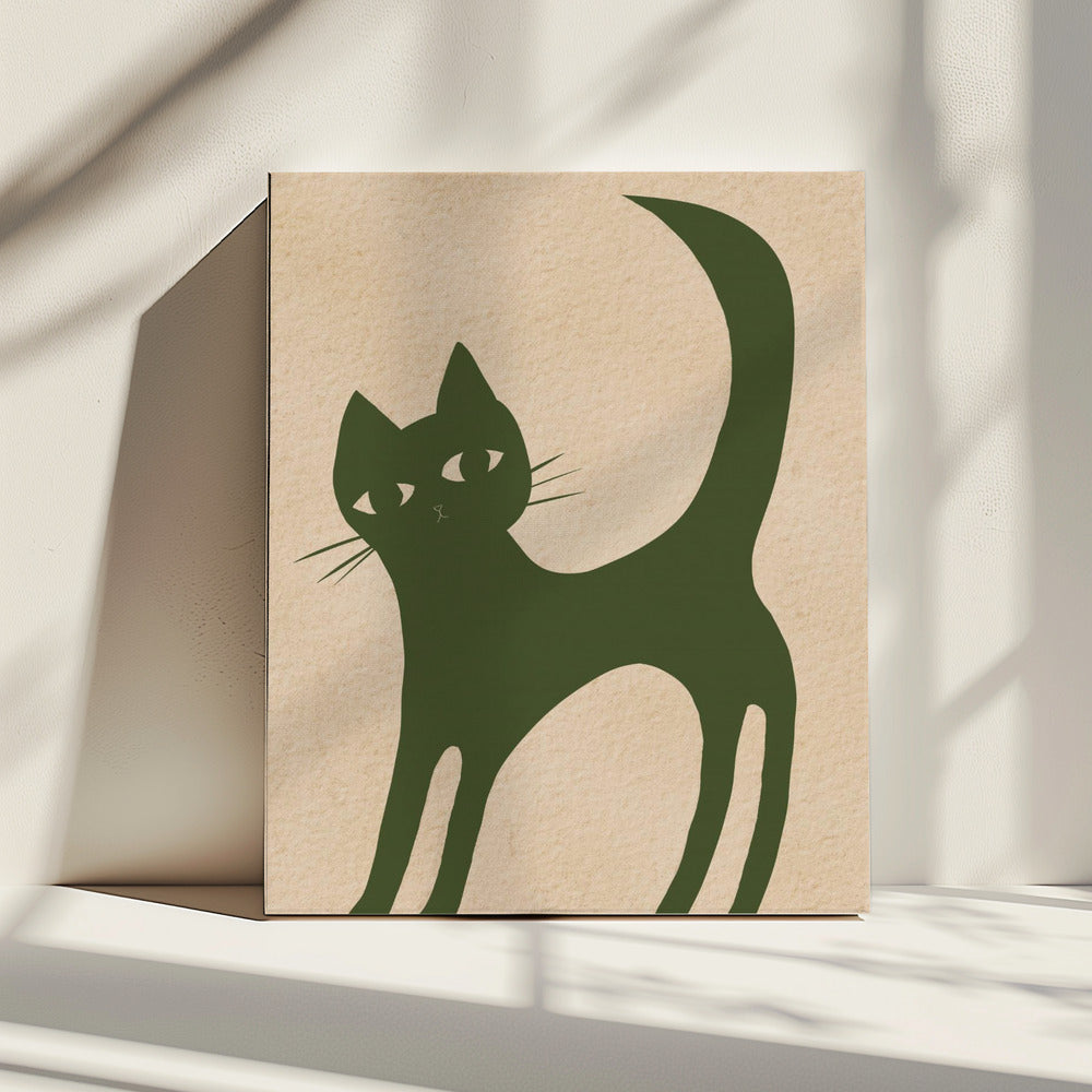 Grüne Katze | Leinwand
