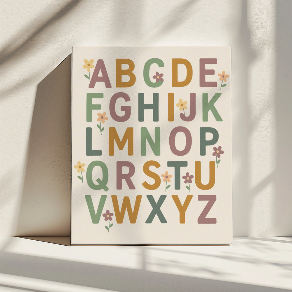 Florales Alphabet Freude | Leinwand