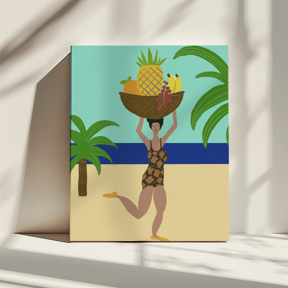 Tropische Früchte am Strand | Leinwand