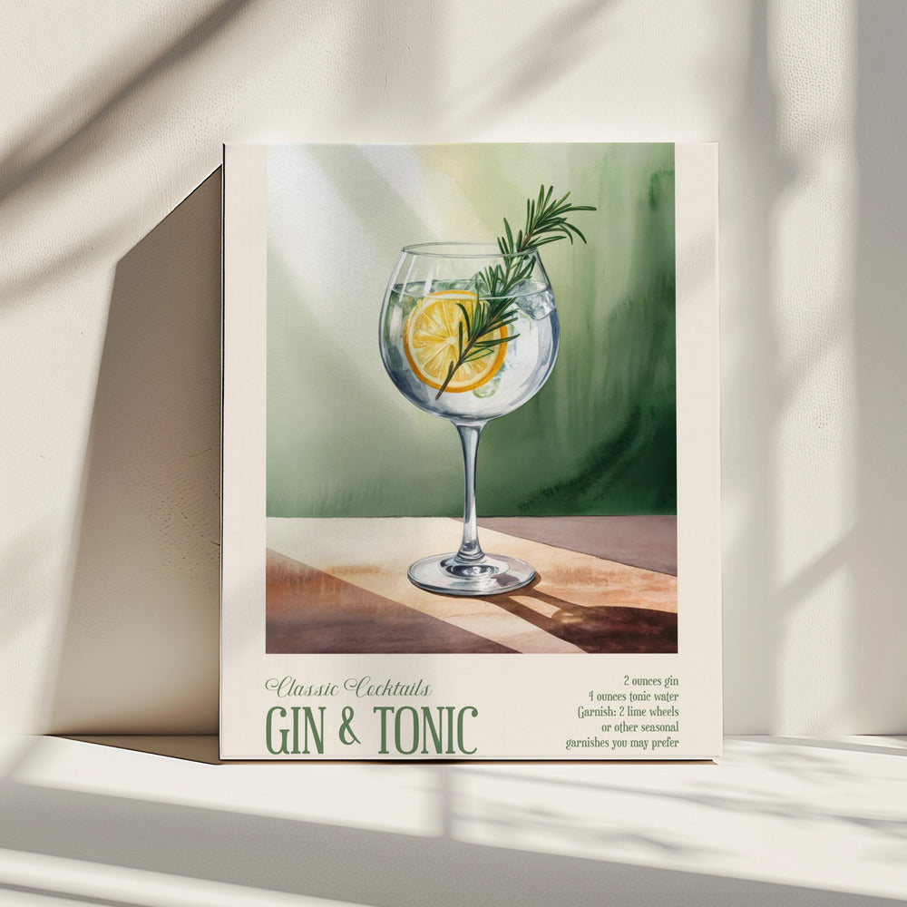 Klassische Cocktails - Gin Tonic | Leinwand