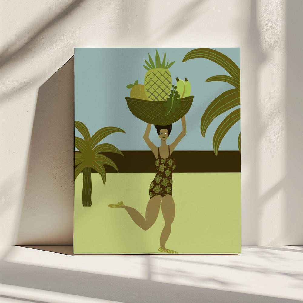 Tropische Früchte am Strand | Leinwand
