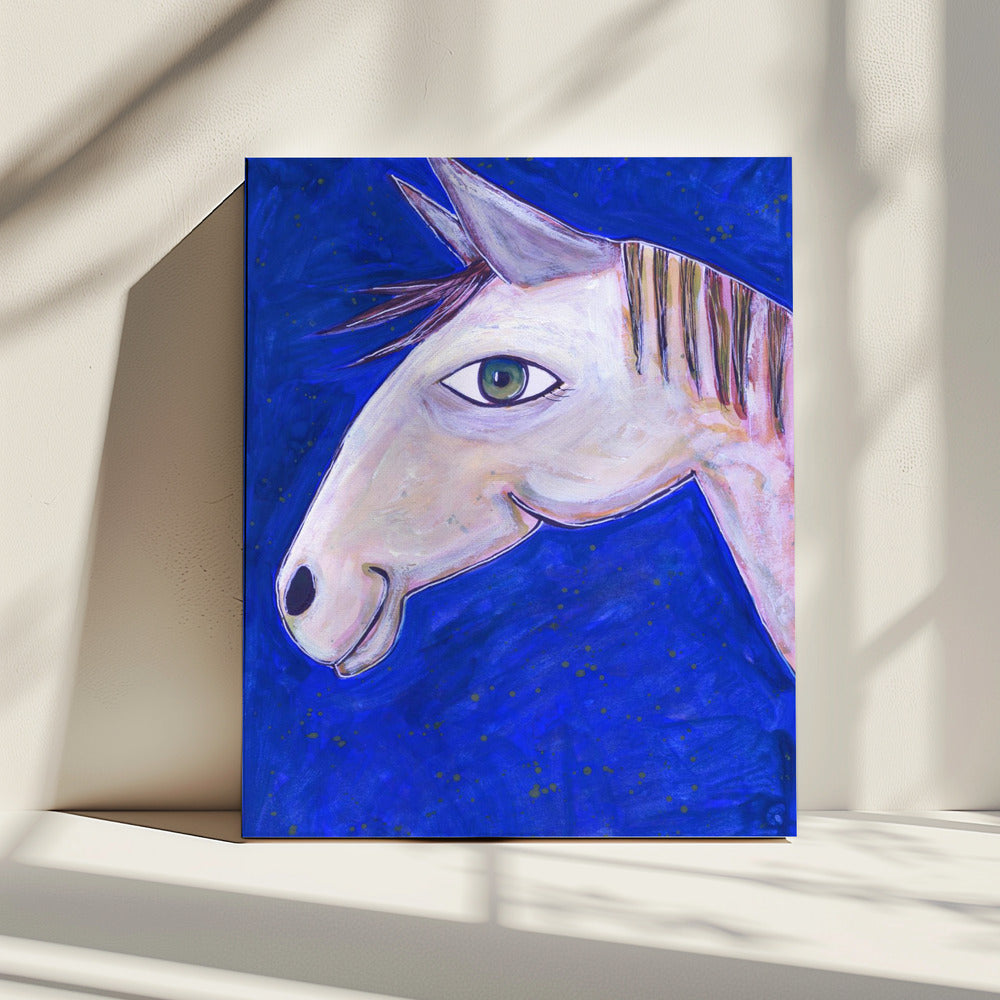 Träume von Pferden Leuchtendes Blau | Leinwand