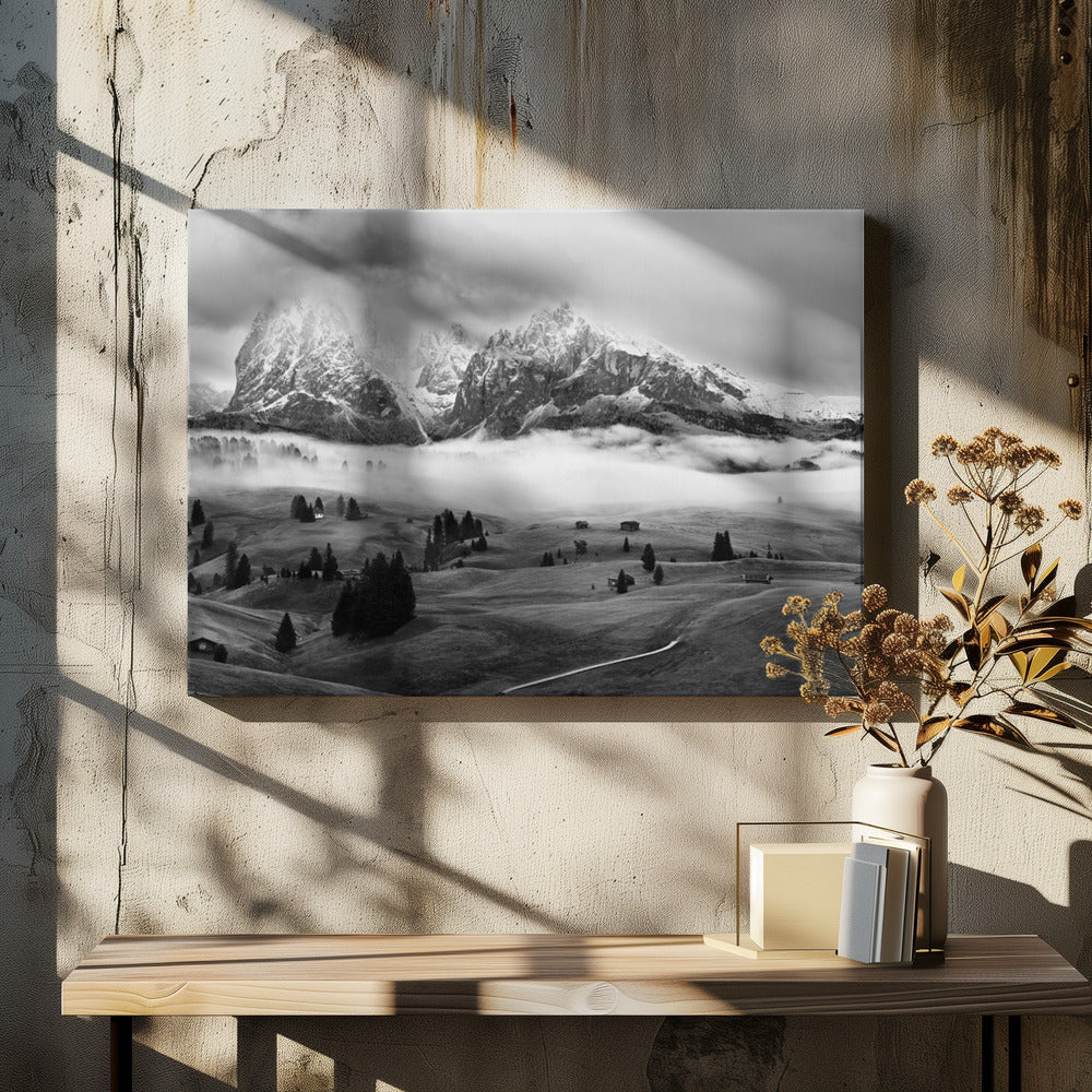 Neblige Dolomiten | Leinwand