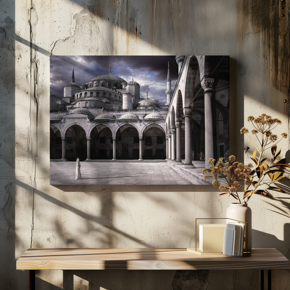 Dame und die Moschee | Leinwand