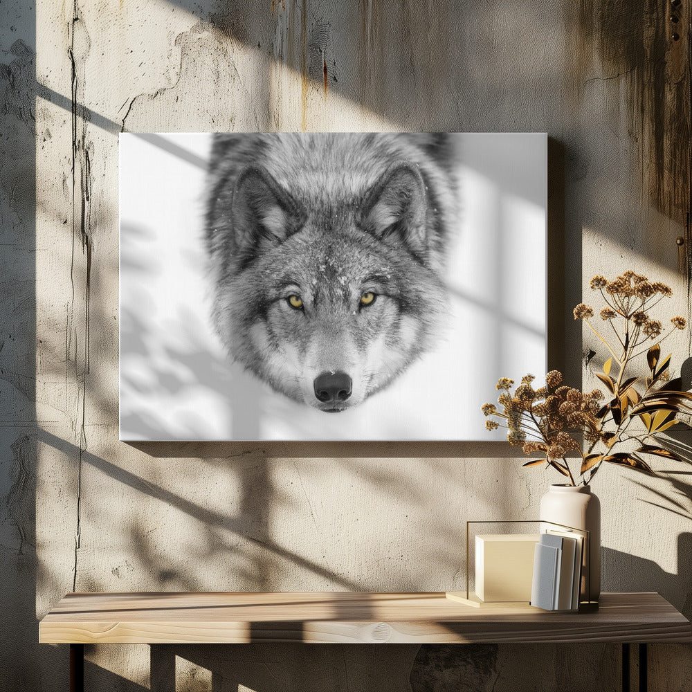 Gelbe Augen - Timberwolf | Leinwand