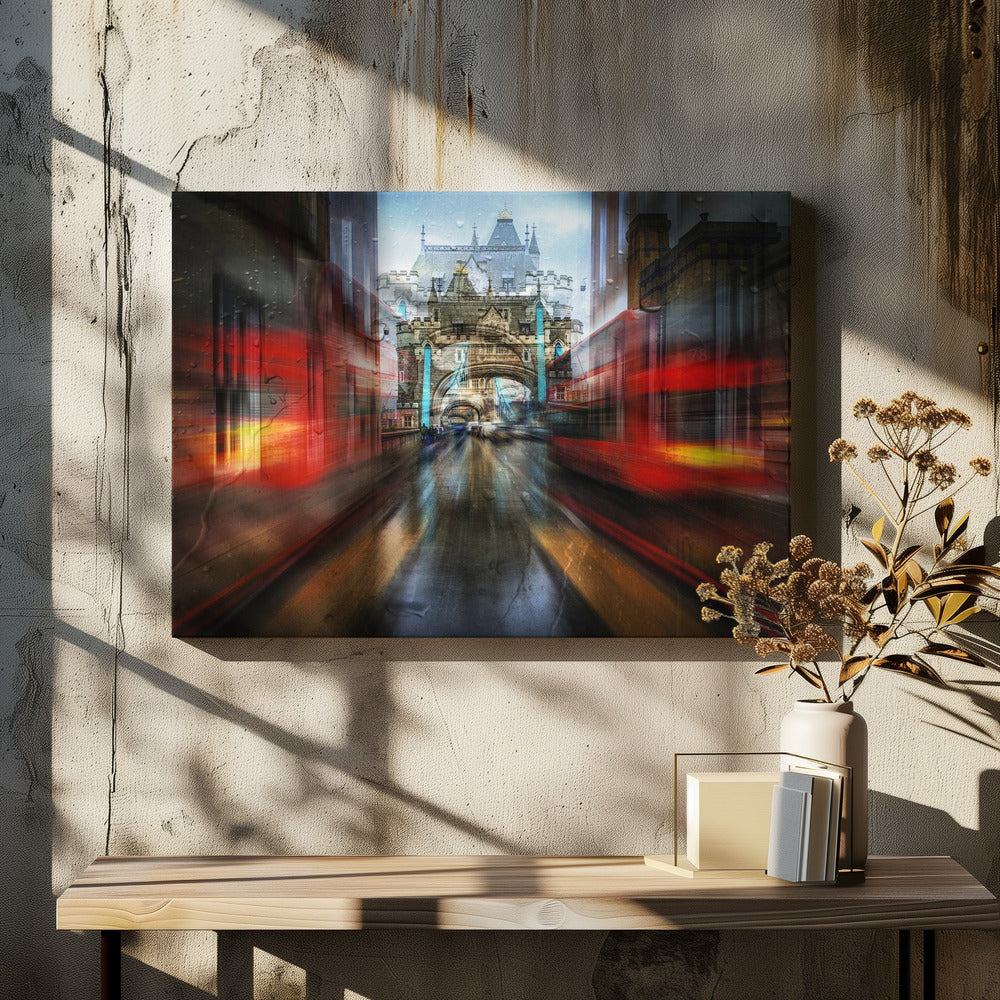 Der rote Bus | Leinwand