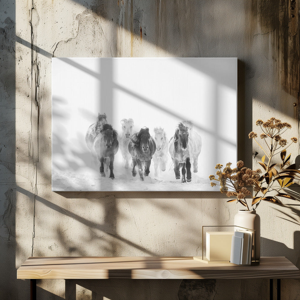Laufen im Schnee | Leinwand