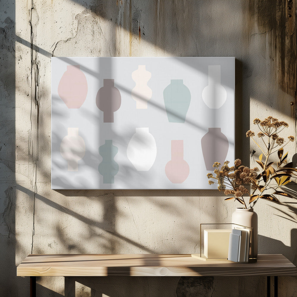 Abstrakte Vasen Pastell | Leinwand