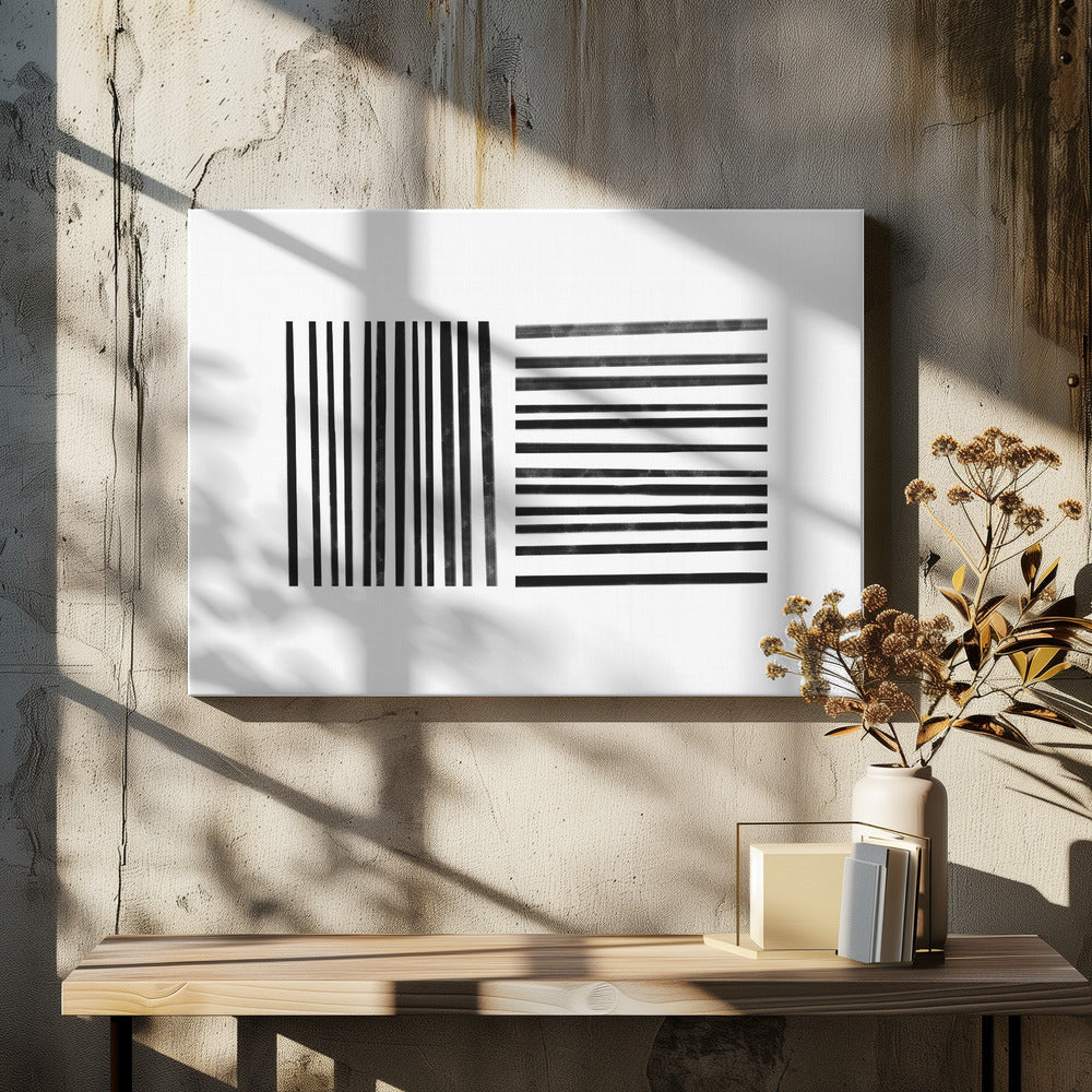 Parallele schwarze Linien | Leinwand