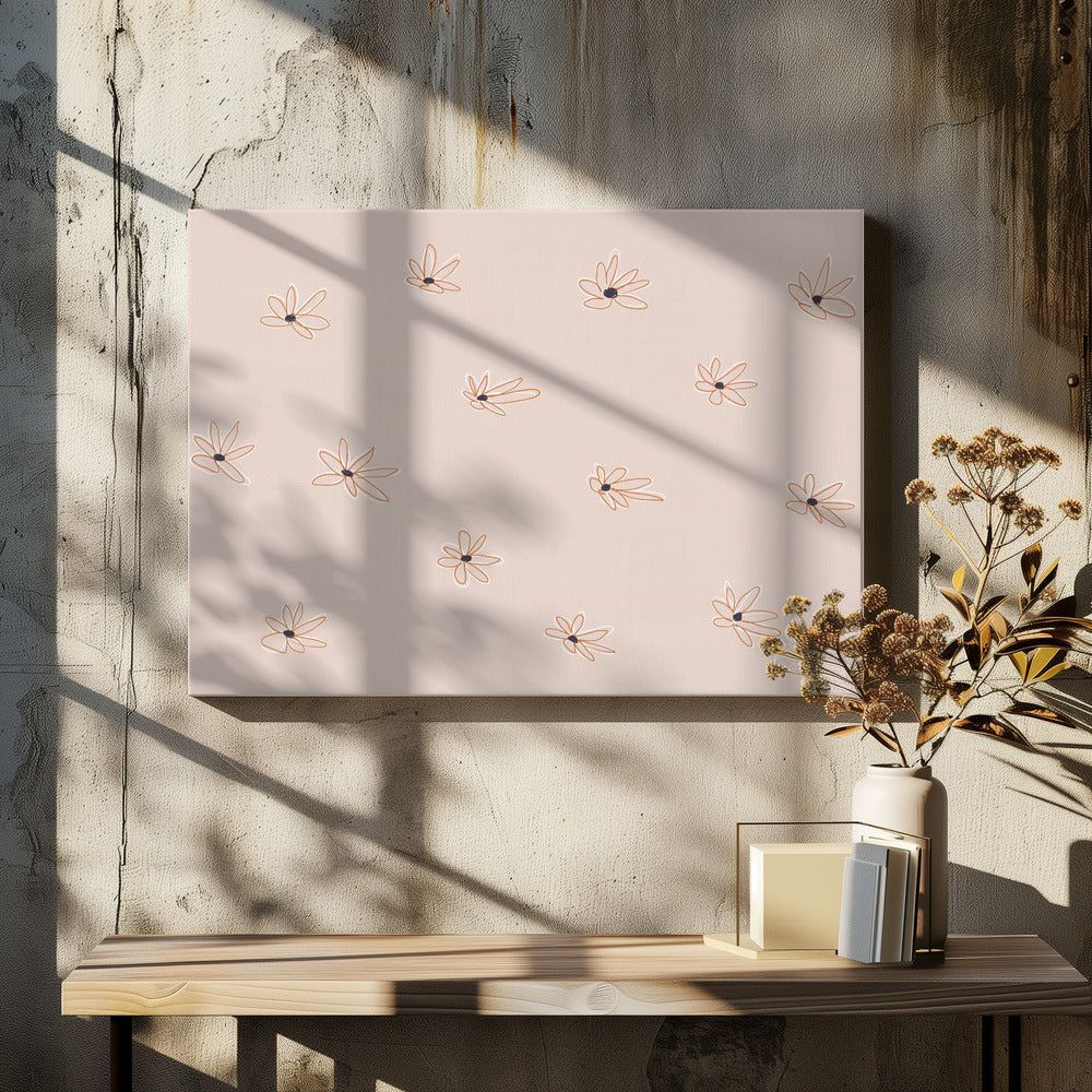 Minimalistische Gänseblümchenmuster | Leinwand