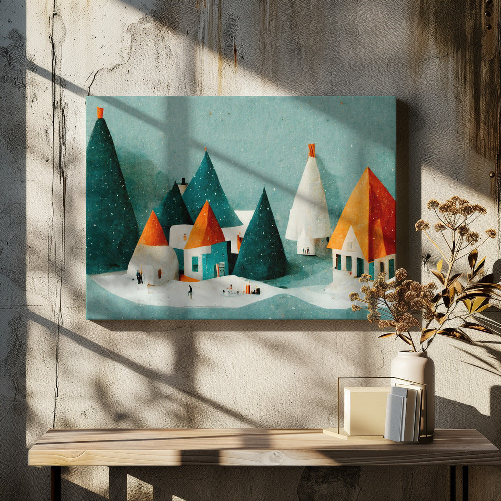 Süßes Papierdorf | Leinwand