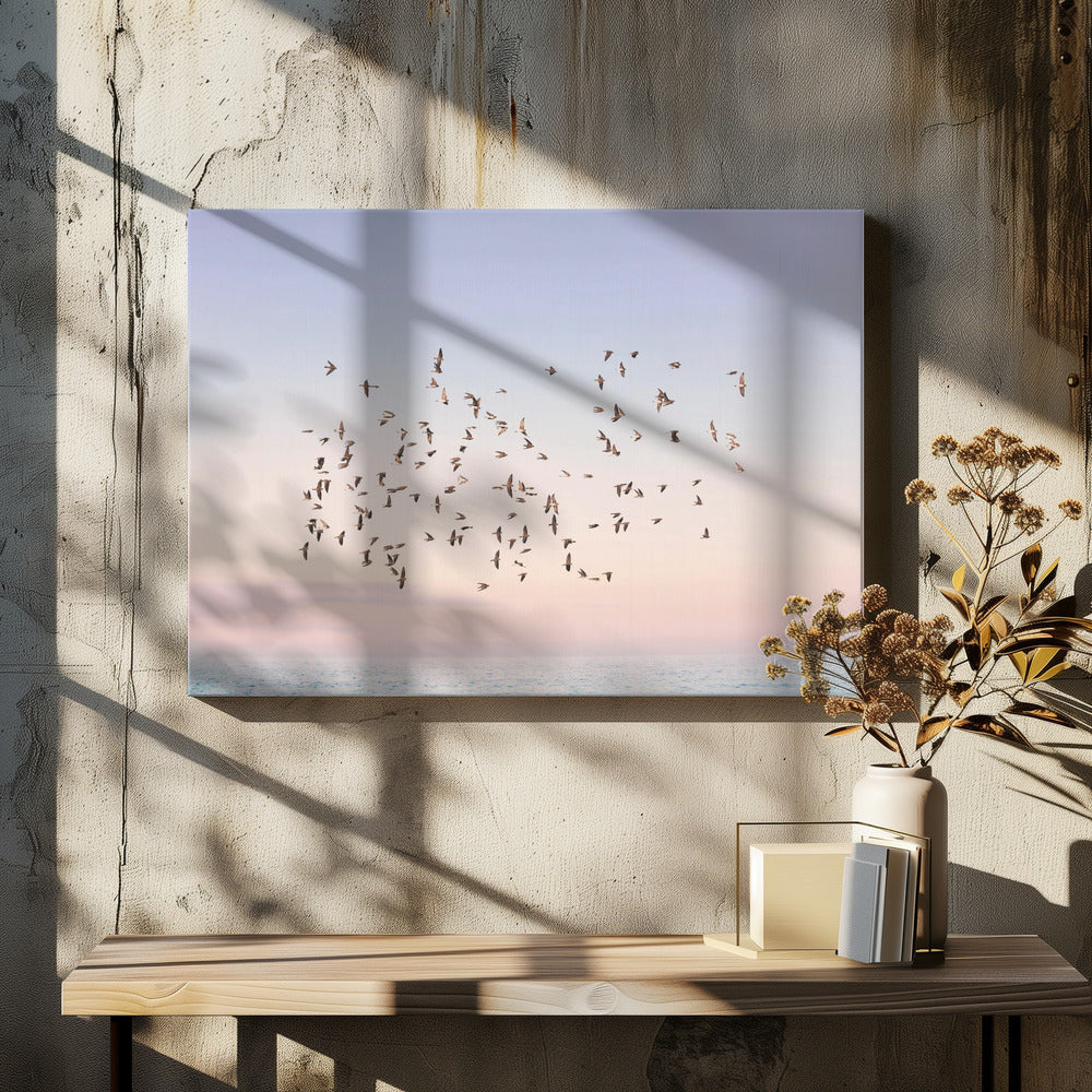 Sonnenuntergangsflug | Leinwand