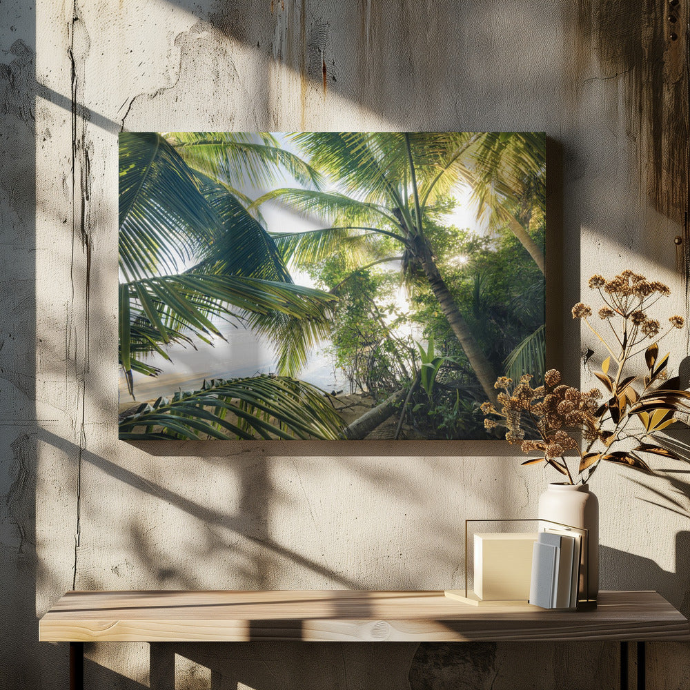 Verstecken unter Palmen | Leinwand