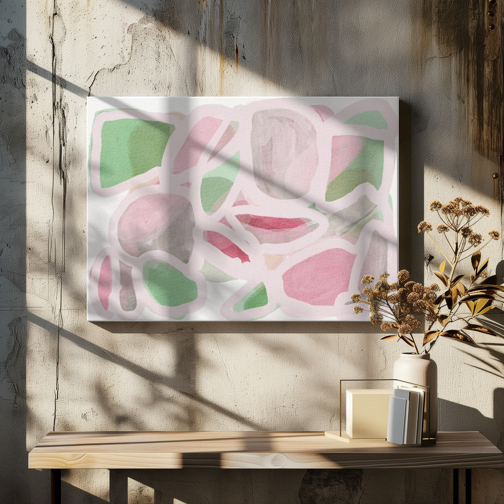 Rosa Gekritzel | Leinwand