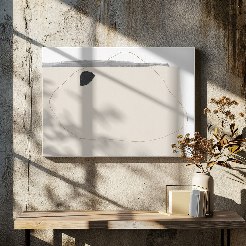 Gedämpfte Farbpalette mit organischen Formen | Leinwand