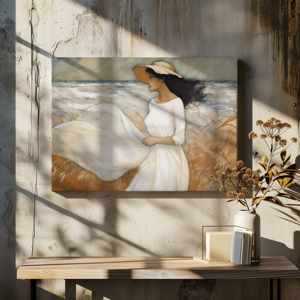 Windiger Uferspaziergang | Leinwand