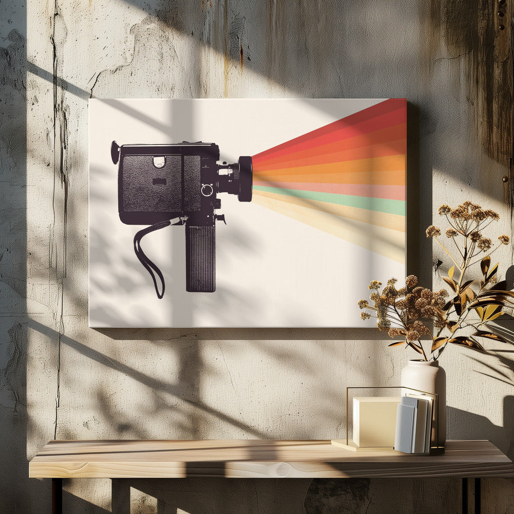 Filmkamera Regenbogen | Leinwand