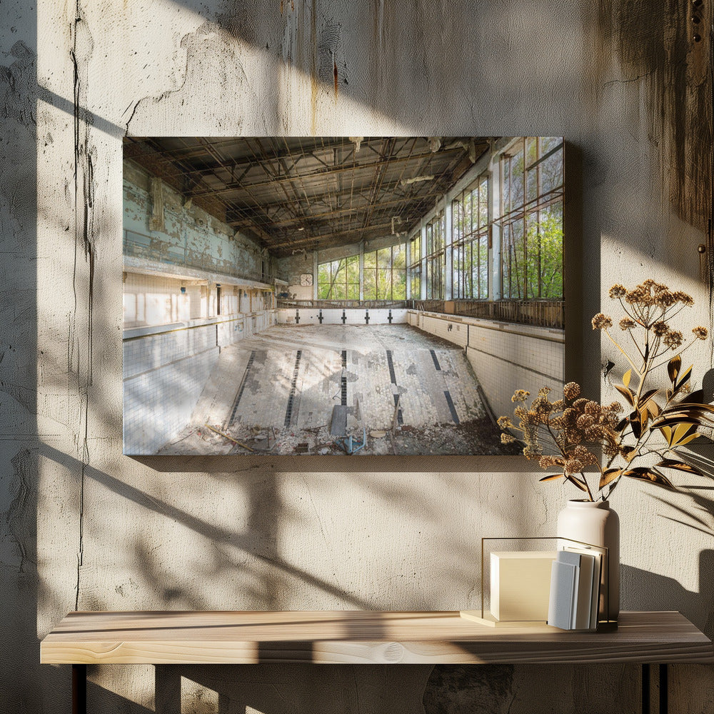 Schwimmbad in Tschernobyl | Leinwand