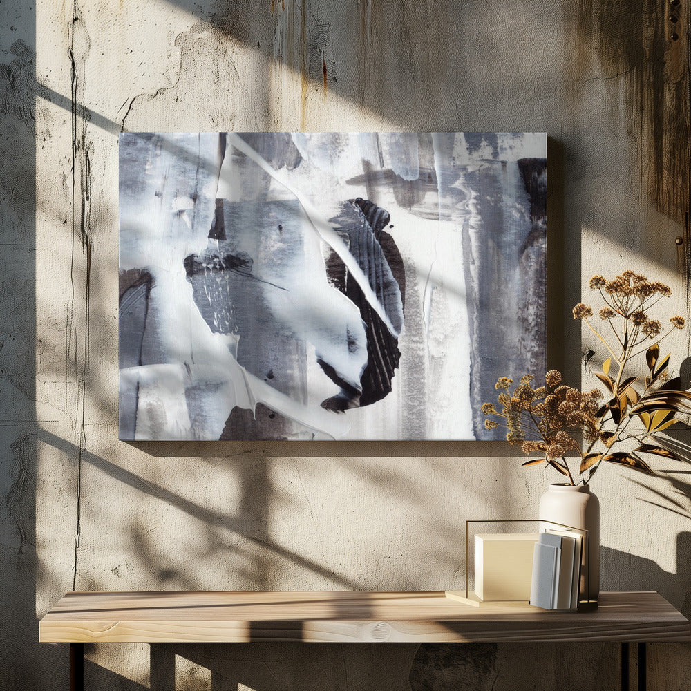 Monochrome Pinselstriche | Leinwand