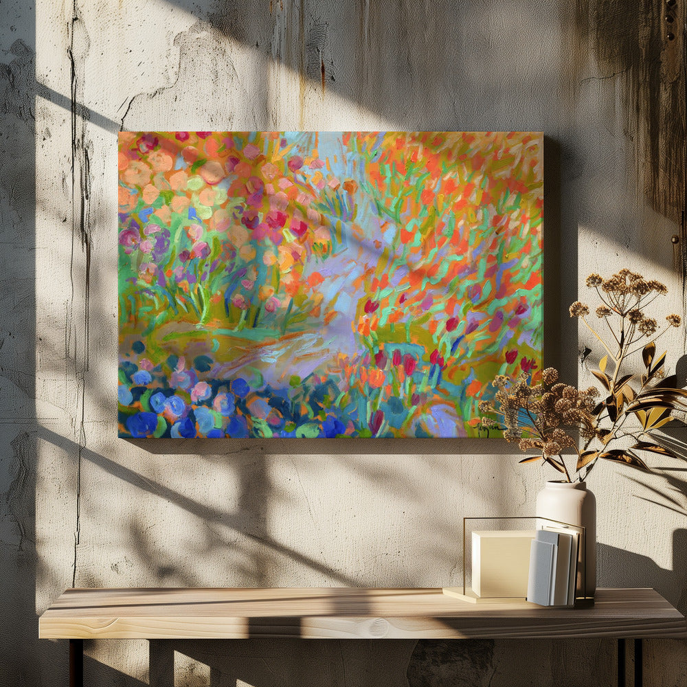 Lebendiger Gartenweg | Leinwand