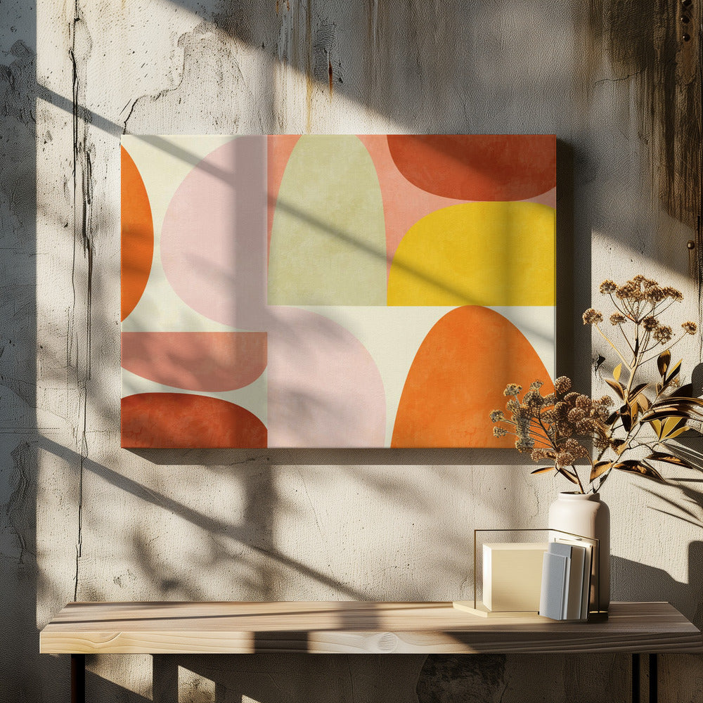 Warme Pastellgeometrie | Leinwand